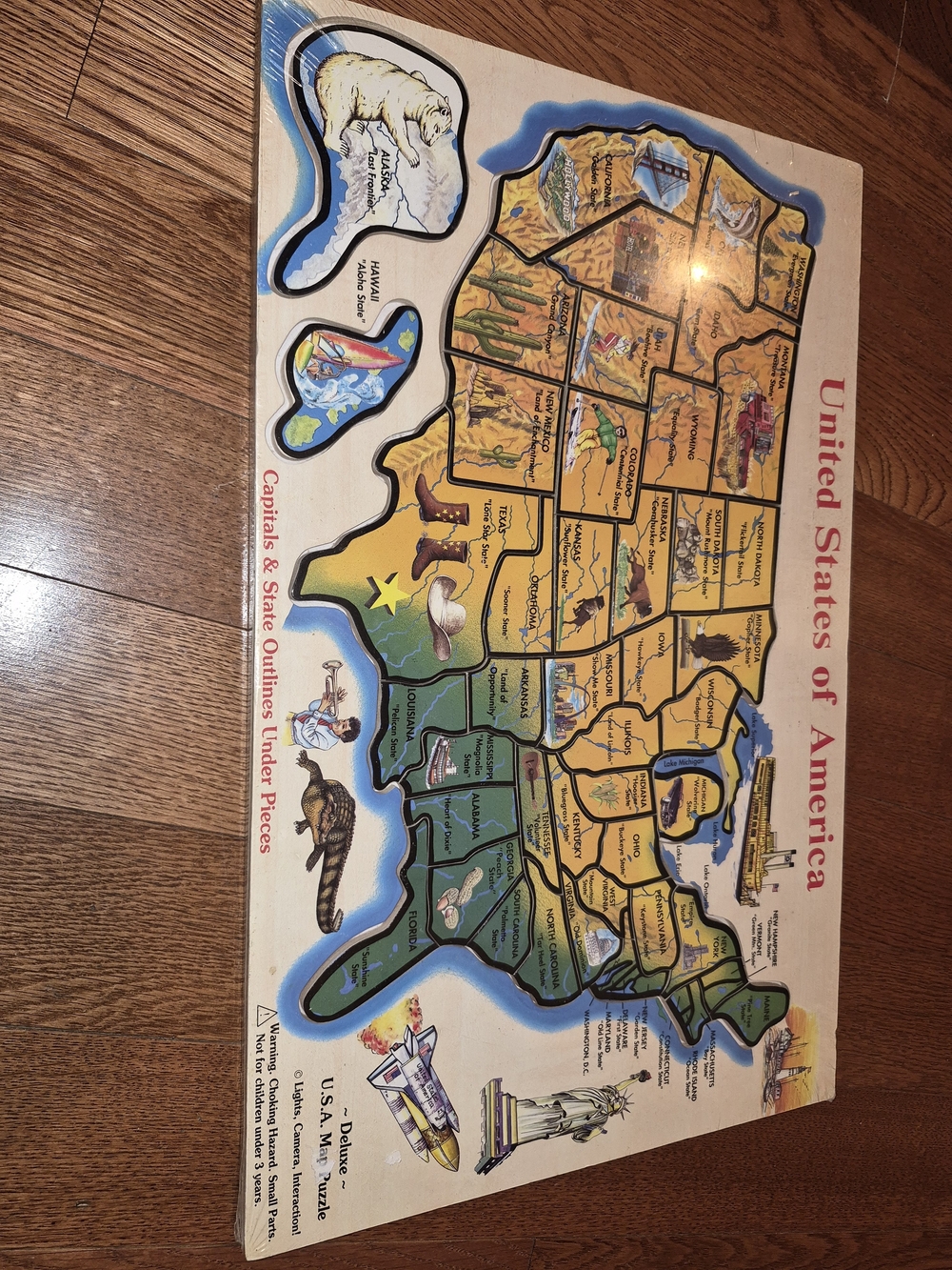 United States of America Wooden Puzzle Map NEW sealed Vintage Melissa And Doug